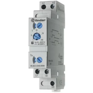 Végkiárusítás Kontaktorátkapcsoló időrelé 1-20s 2-z 24-240V50Hz 6A 24-240VDC Y/D 80.82.0.240.0000 FINDER