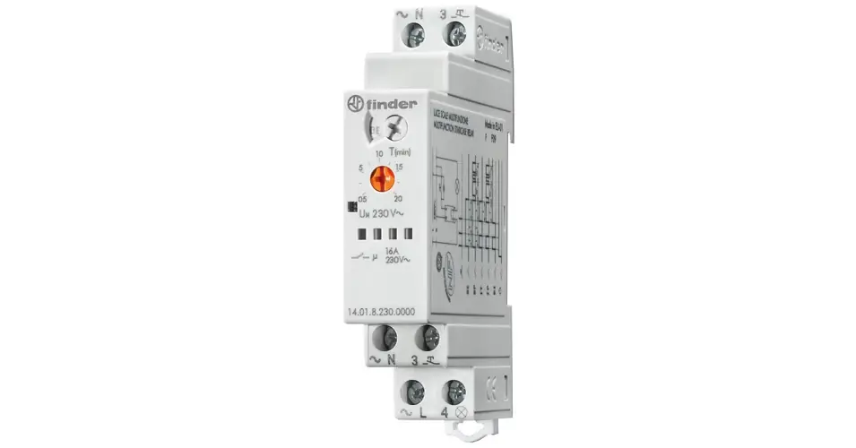Csak ma Lépcsőházi automata sorolható elektronikus multifunkciós 1z 16A 230V AC 14.01.8.230.0000 FINDER
