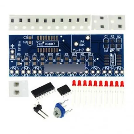 Exkluzív ajánlat NE555 CD4017 futó LED áramlás LED fény elektronikus gyártási csomag DIY készlet