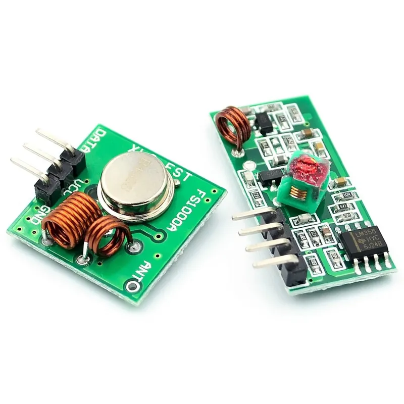 315MHZ - RF vezeték nélküli vevőmodul és adómodul kártya Rendes szuperregenerálás 433 MHz DC5V (ASK / OOK) Biztonságos fizetés