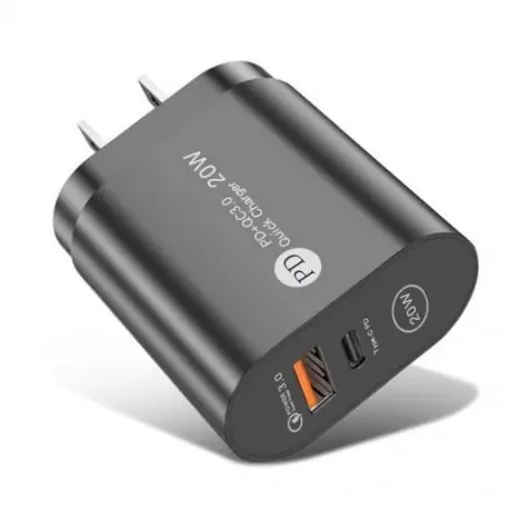 Akció Csatlakozó típusa: Fekete US Plug - USB PD 20W USB töltő gyorstöltő QC 3.0 gyors telefon fali töltő adapter iPhone 13 12