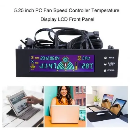 LCD panel CPU ventilátor sebesség szabályozó hőmérséklet kijelző 5,25 hüvelykes PC ventilátor sebesség tartós Különleges ajánlat