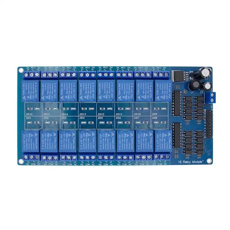 Szín: 16 csatornás - 12V 16 csatornás relémodul az arduino ARM PIC AVR DSP elektronikus relélemezhez, optocsatoló Legnépszerűbb