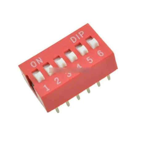 Ingyenes szállítás 20db típusú kapcsoló modul 2.54mm 6 6 bites pozíció mód DIP piros