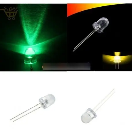 10db 8mm sárga zöld kör nagy teljesítményű szuper fényes víz tiszta LED LED lámpa Gyors kiszállítás