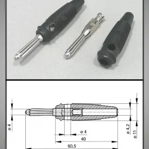 4mm banándugó fekete forraszt. 60V/30A Olcsó