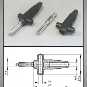 4mm banándugó fekete vezeték + aljzat 60V/30A Nézd meg most