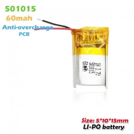 1 DB - 501015 3,7v 60mAh lítium polimer újratölthető akkumulátor MP3 MP4 DIY bluetooth fejhallgató felvevő Vedd meg most