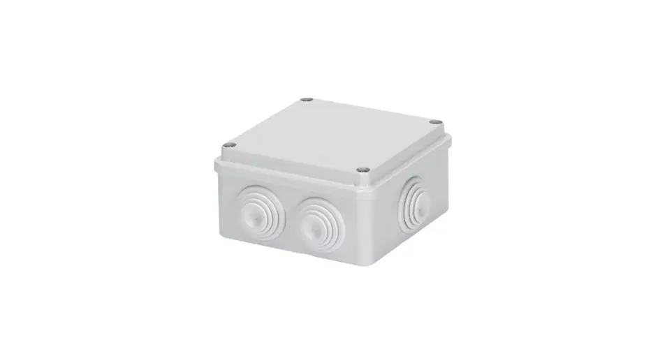 Utolsó esély Doboz falonkívüli d29 fém csavarral műanyag 100mm x 100mm 50mm szürke IP55 44CE GEWISS