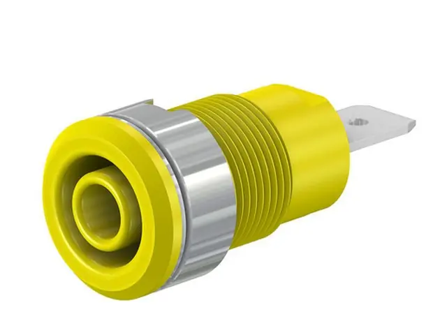 Biztonságos fizetés SLB4-F/N-X biztonsági banánhüvely 4mm sárga 1000V 24A