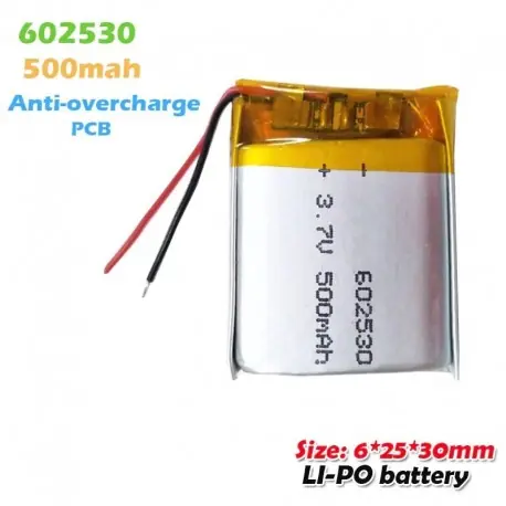 1 DB - 3.7V 500mAh 602530 lítium polimer újratölthető akkumulátor MP3 MP4 GPS játékolvasó tollhoz Smart Watch vezetési Akció