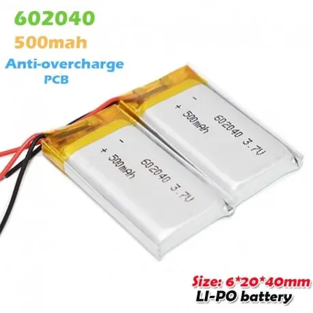 Azonnal elérhető 4db - 602040 3,7 V 500 mAh Li-ion lítium polimer újratölthető akkumulátor MP3 MP4 Smart Watch Bluetooth fülhallgatóhoz