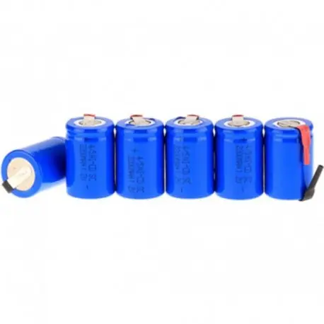 Szín: 10 darab kék - 10PCS Ni-Cd 4/5 SubC Sub C 1.2V 2200mAh újratölthető akkumulátor füllel - kék szín Népszerű