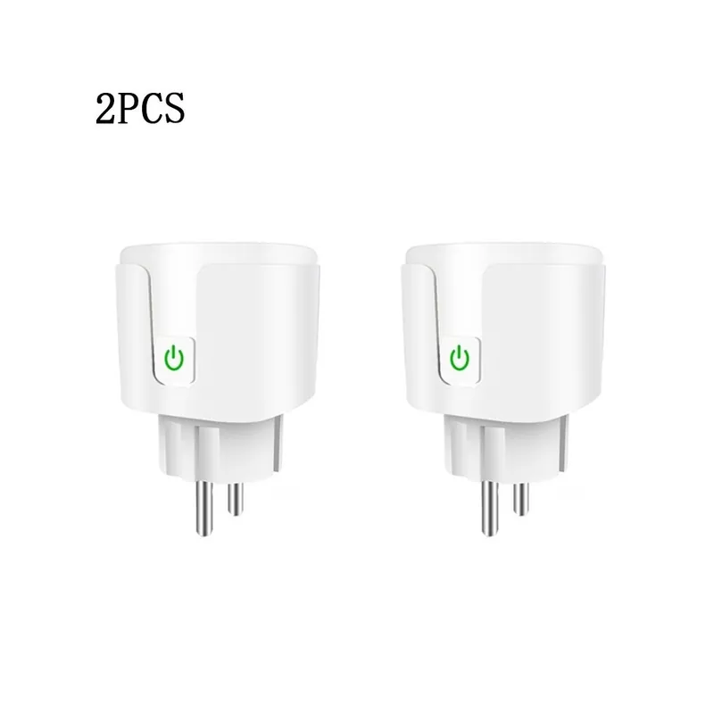 Olcsó Csomag: 16A 2 DB - 16A Tuya WIFI dugó Smart life aljzat tápmonitor kimenettel EU Plug APP Remote Voice Control Work for Alexa