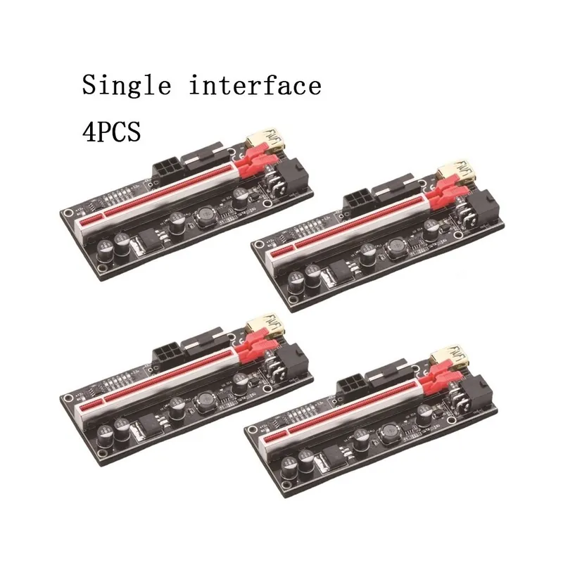Szín: 1 interfész 4db - 4db Legújabb VER010s Plus USB 3.0 PCI-E Riser VER010s Plus Express 1X 4x 8x 16x Extender Riser Azonnali szállítás