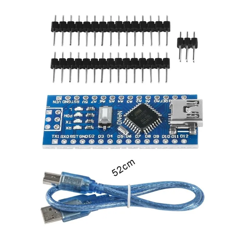 Gyors szállítás Nincs usb-vel hegesztett - Arduino Nano Mini USB rendszerbetöltővel kompatibilis Nano 3.0 vezérlő V3.0 CH340 USB