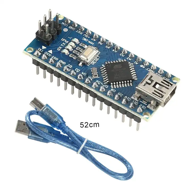 Nano hegesztett USB-vel - Arduino Nano Mini USB rendszerbetöltővel kompatibilis Nano 3.0 vezérlő V3.0 CH340 USB Expressz szállítás