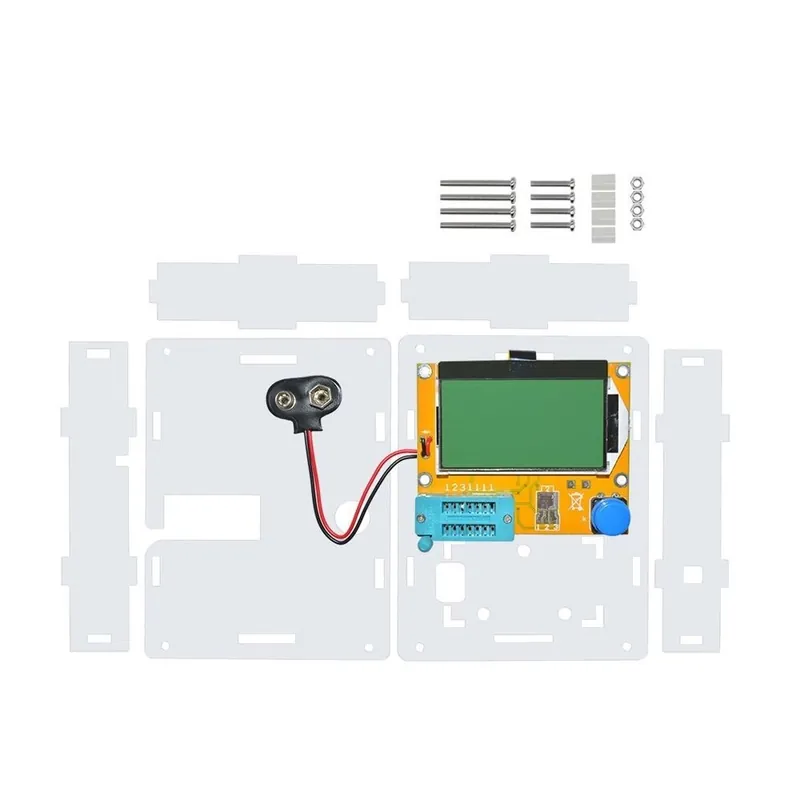 Árengedmény Case-szal - ESR mérő Mega328 tranzisztor tesztelő digitális V2.68 ESR-T4 dióda trióda kapacitás MOS/PNP/NPN LCR 12864 LCD