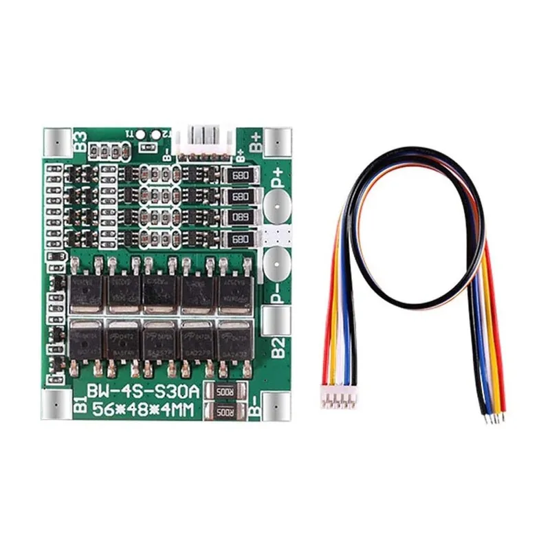 1db 4S 30A 14.8V 18650 lítium akkumulátoros BMS védőkártya integrált áramkörök egyensúly kiegyenlítéssel 4S 30A Legkelendőbb