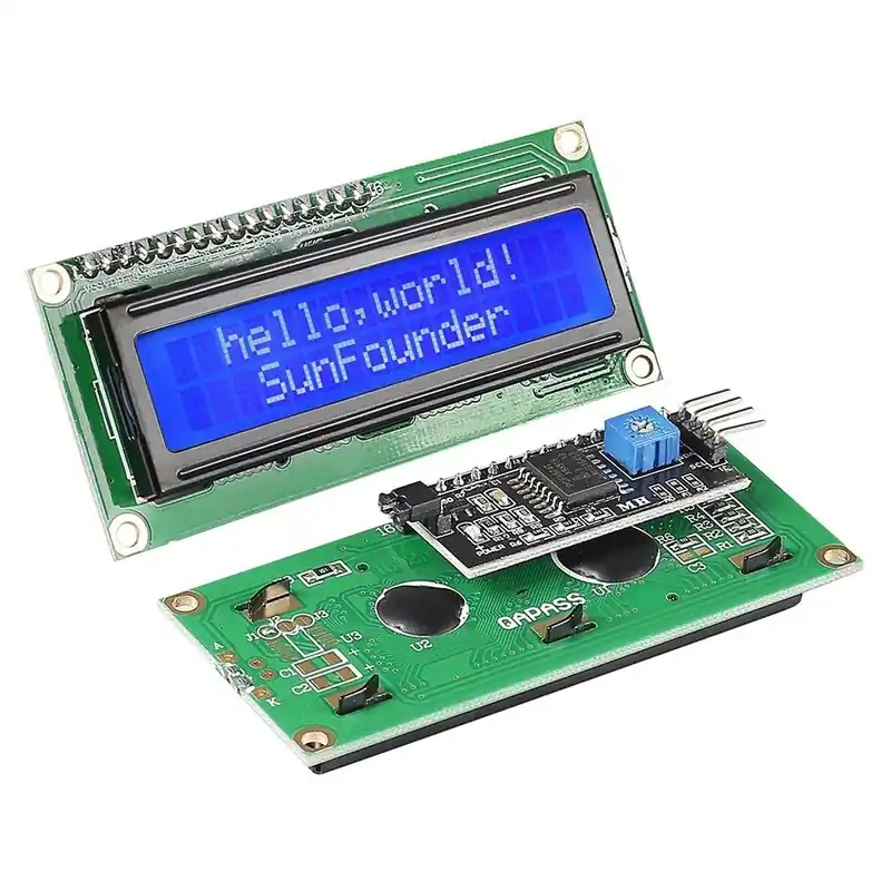 Azonnali szállítás Kék LCD1602 I2C - Új LCD1602 I2C 1602 16x2 1602A kék/zöld képernyő HD44780 karakteres LCD /w IIC/I2C soros interfész