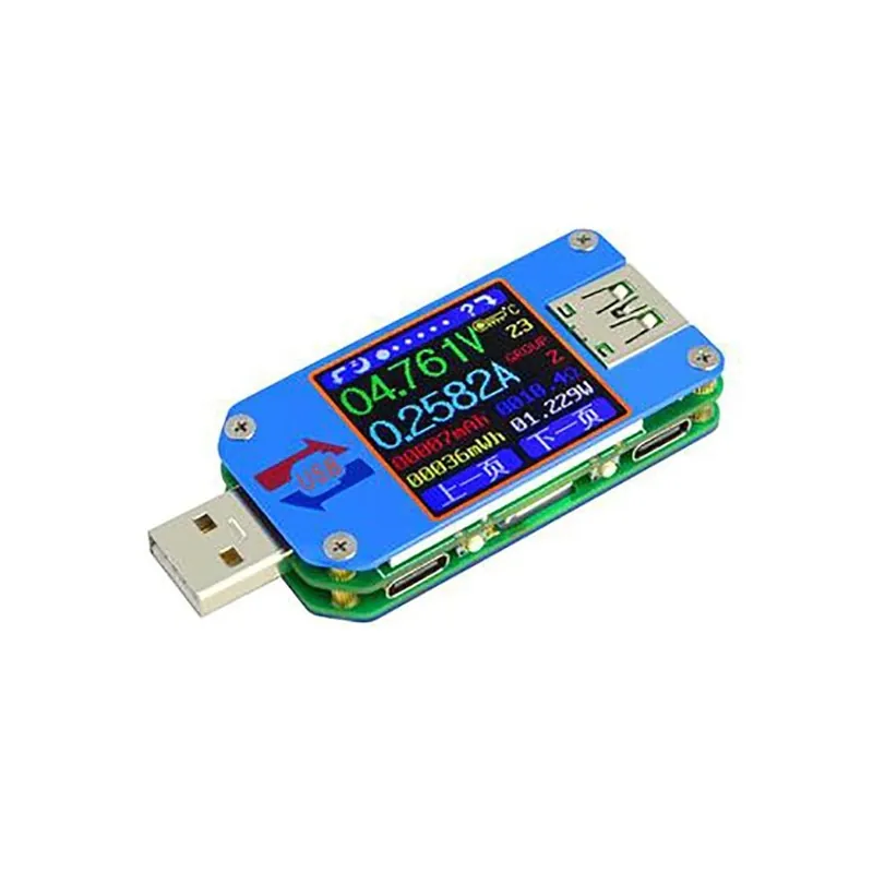 Kedvezmény UM25 - Új UM25 UM25C USB 2.0 Type-C LCD színes kijelző Voltmérő Ampermérő Akkumulátor töltés Feszültség