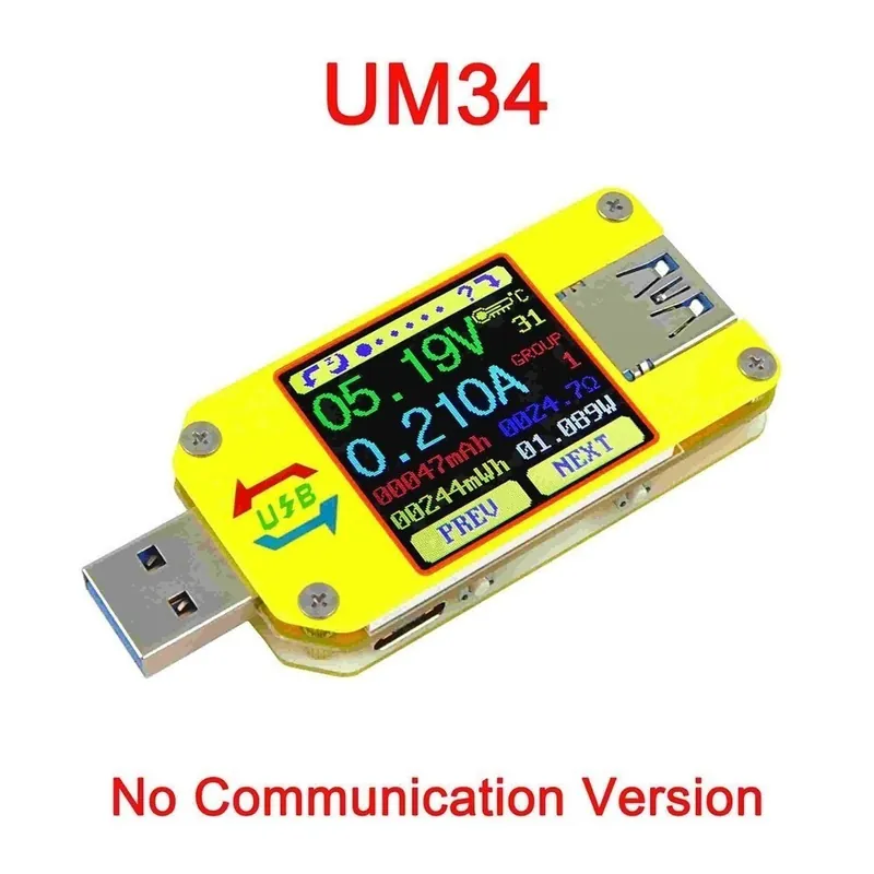 UM34 - Új UM34 UM34C APP USB 3.0 Type-C DC Voltméterhez Ampermérő Feszültség-árammérő Akkumulátor töltésmérő Akció
