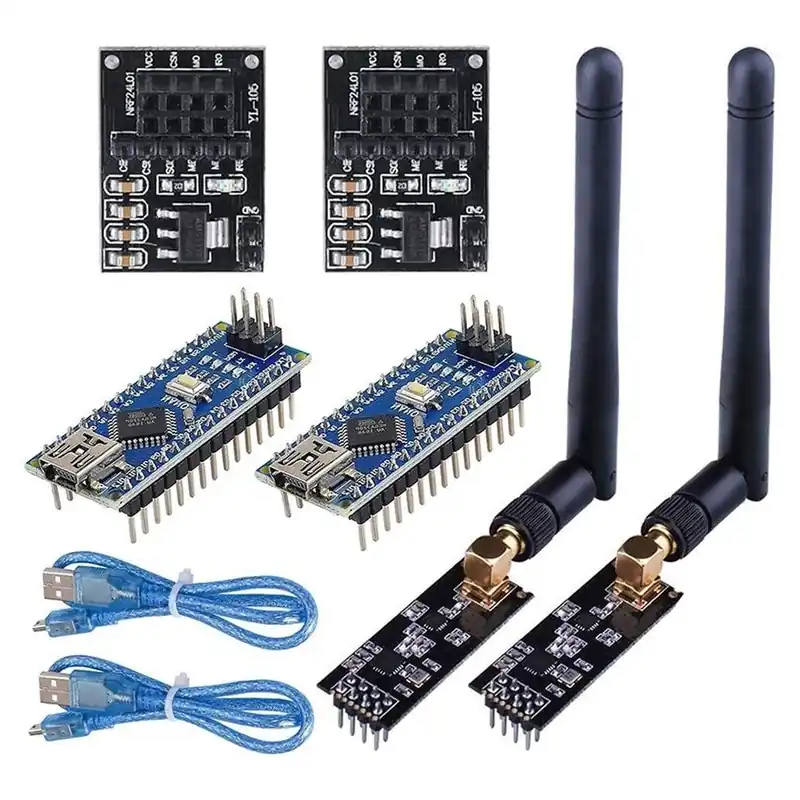 Legnépszerűbb Vezeték nélküli adó-vevő vevő NRF24L01 PA LNA RF modul SMA antenna 2,4 GHz 1100m NRF24L01 szabályozó Nano V3.0