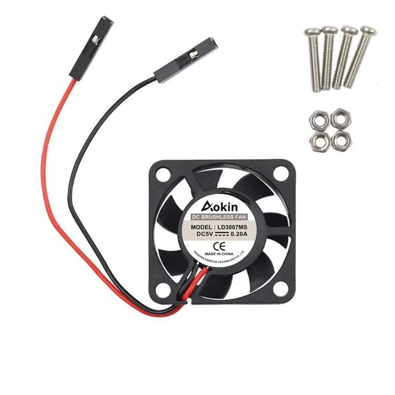 Vedd meg most Új Raspberry PI ventilátor aktív hűtőventilátor testreszabott akril tokhoz / 5 V plug-in and play / Raspberry pi B Plus