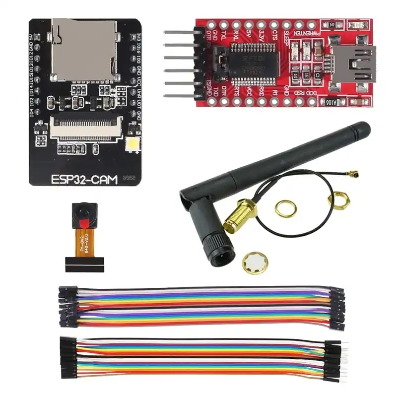 Szuper ajánlat 1 szett - ESP32-CAM WiFi Fejlesztőkártya FT232RL FTDI Jumper vezeték Arduino Raspberry Pi ESP32 kamerához 2.4G