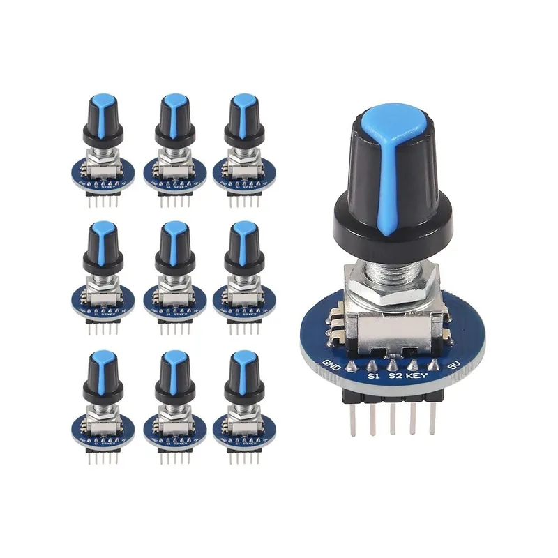 10db/tétel Rotary Encoder Modul Arduino Brick Sensor Fejlesztéshez Round Audio Forgó potenciométer gombsapka EC11 Ne maradj le