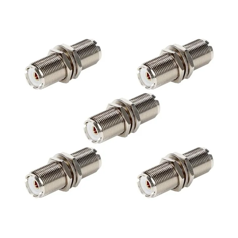 Bestseller 5db/tétel UHF SO239 csatlakozó anya válaszfalra szerelhető adapter csatlakozó egyenes F/F csatlakozók