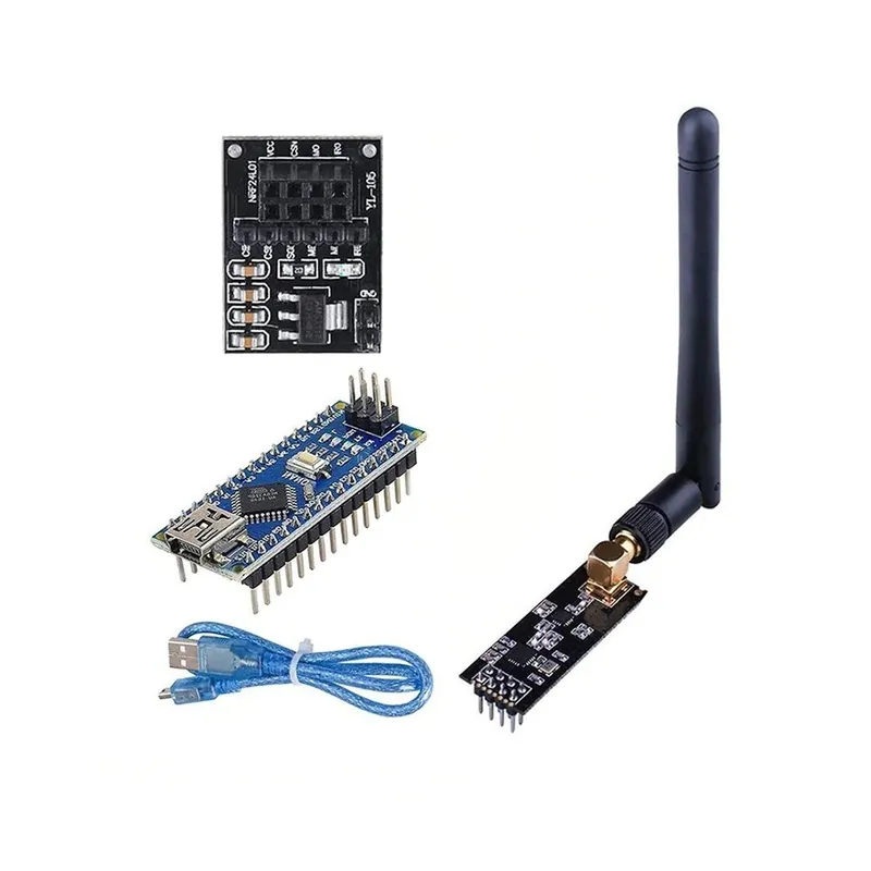 Vedd meg online ahogy a kép mutatja - Új vezeték nélküli adó-vevő NRF24L01 PA LNA RF modul 2,4 GHz-es antennával NRF24L01 szabályozó
