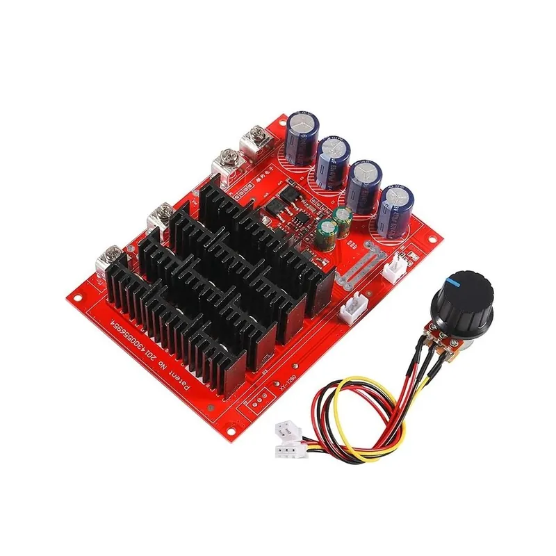 Legjobb ár Új 10-50V 60A nagy teljesítményű HHO RC meghajtó motorvezérlő PWM vezérlő modul 12V 24V 48V 3000W hosszabbító kábel