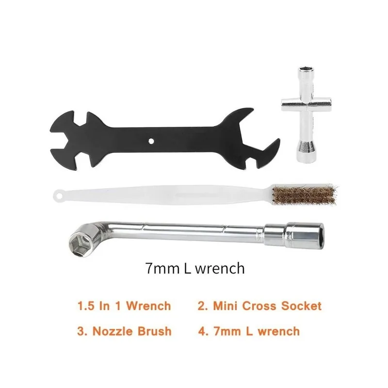 7mm l csavarkulcs - 4db/tétel 5 az 1-ben csavarkulcs mini keresztaljzat fúvókakefe 6mm/7mm L csavarkulcs Ender 3 E3D Gyors kiszállítás