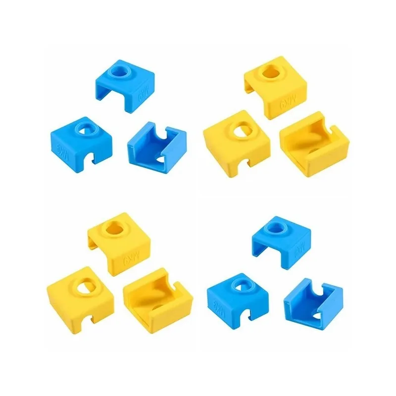 Vásárlói kedvenc f - 12db Heater Block szilikon burkolat MK7/8/9 3D nyomtató-extruder Creality CR-10/S4/S5/Ender 3/Anet A8 kék fekete sárga