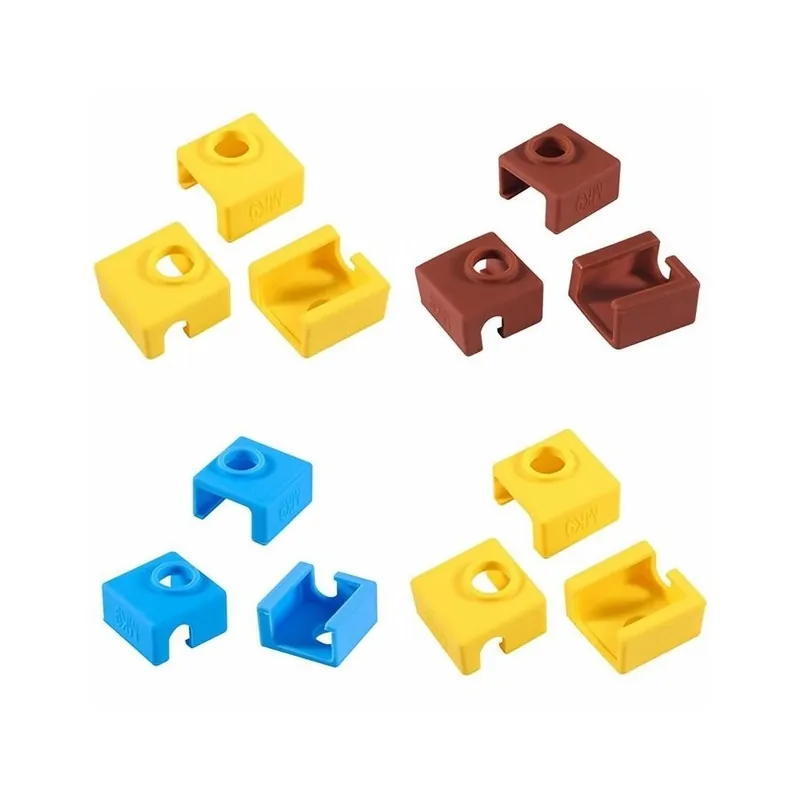 M - 12db Heater Block szilikon burkolat MK7/8/9 3D nyomtató-extruder Creality CR-10/S4/S5/Ender 3/Anet A8 kék fekete sárga Végkiárusítás