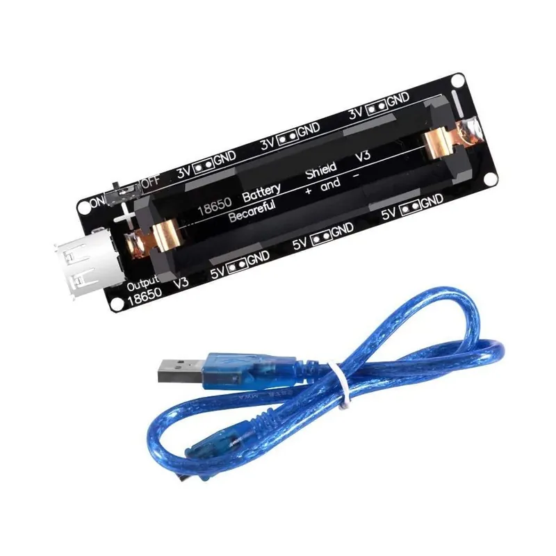 Exkluzív ajánlat Új 18650 Battery Shield Micro USB V3 ESP32 akkumulátortöltő modul Arduino Raspberry Pi ESP32 WiFi-hez Micro USB kábellel