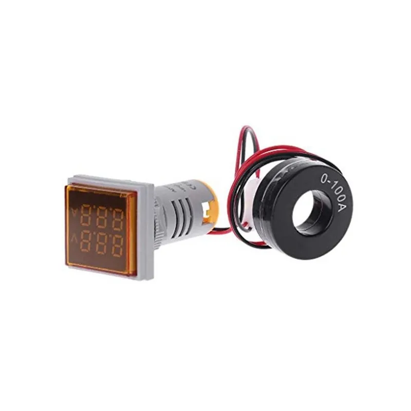 Akció Sárga - 60-500V 0-100A LED AC Digitális Voltmérő Ampermérő Jellámpák 220V Feszültség Árammérő Volt Erősítő