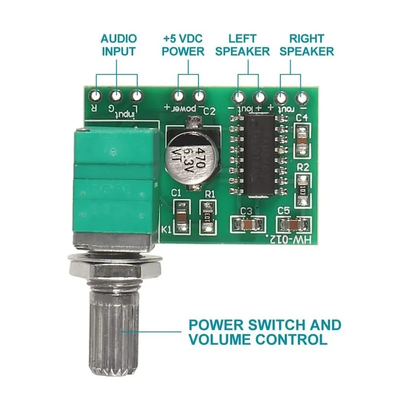 Mini PAM8403 DC 5V teljesítményű audioerősítő kártya digitális végerősítő modul 2 csatornás 3W 3W Árcsökkenés