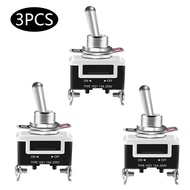 Azonnal elérhető 3 db/tétel Heavy Duty billenőkapcsoló 15A 250V 20A 125V SPST 2 tűs BE/KI/BE kapcsoló modul