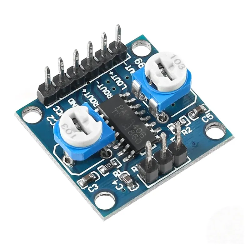 1db PAM8406 digitális erősítő alaplapi hangszóró AMP modul hangerő-potenciométerrel 5Wx2 sztereó Csak ma