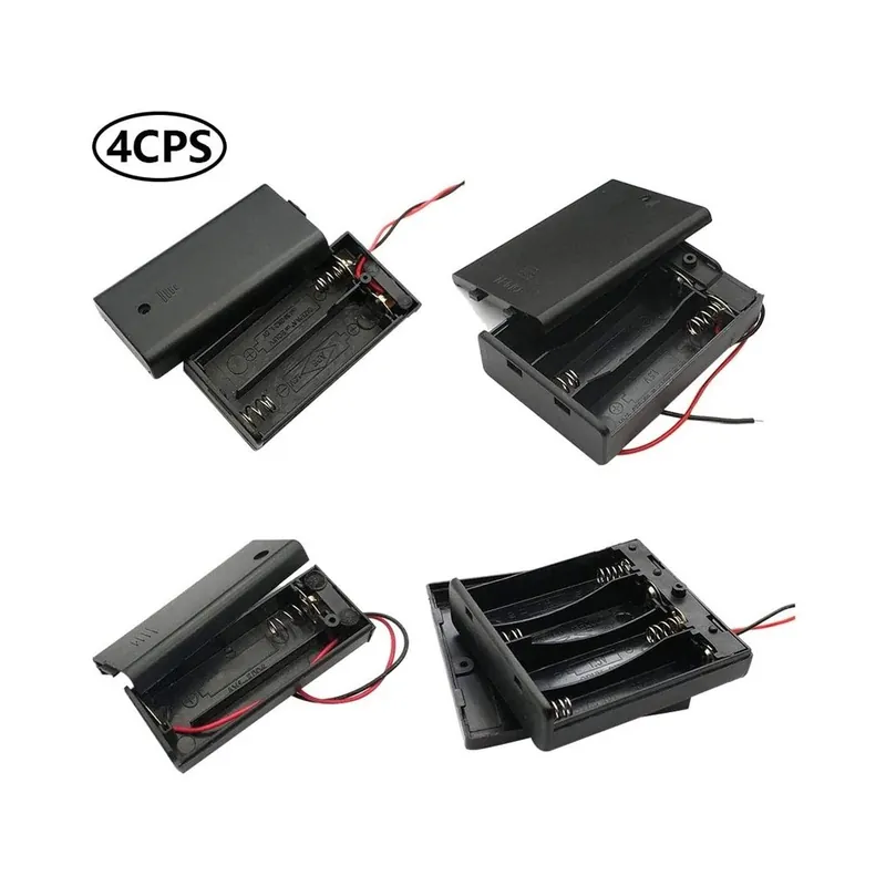 4db AA elemtartó kapcsolóval 1x 1,5V AA 1x 3V AA 1x 4,5 V AA 1x 6V AA elemtartó vezetékekkel és kapcsolófedéllel Árengedmény