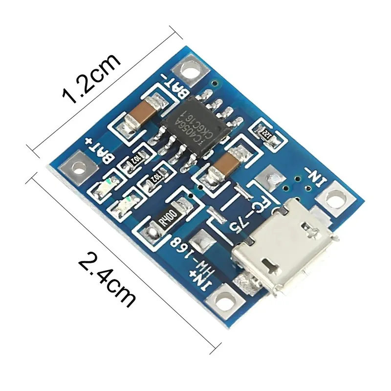 Korlátozott ajánlat Micro - 1db Micro Mini USB 5V 1A TP4056 lítium akkumulátortöltő modul töltőkártya védelemmel kettős funkcióval 1A Li
