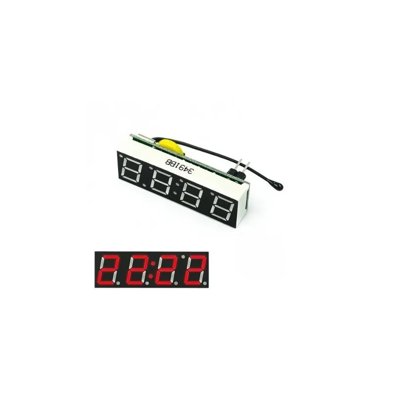 Kedvezmény DS1302 VÖRÖS - Piros Kék Zöld 3 Az 1-ben LED R8205T DS1302 Digitális óra Hőmérséklet Feszültség Modul Idő hőmérő