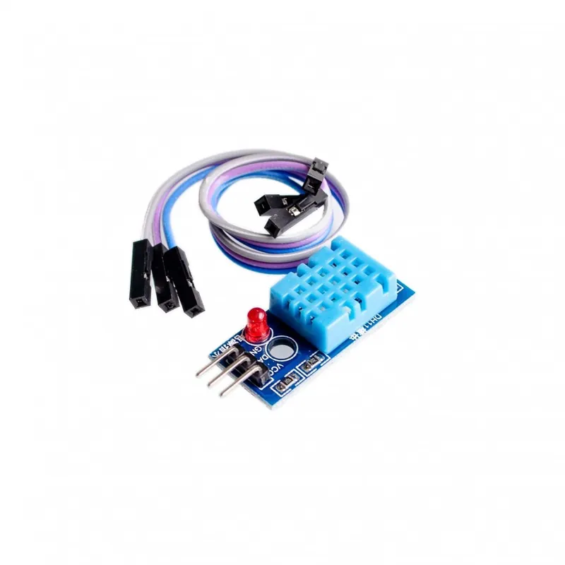 Kiárusítás Digitális hőmérséklet és páratartalom érzékelő DHT11 LED modulok, elektronikus építőelemek Dupont vonallal Arduino
