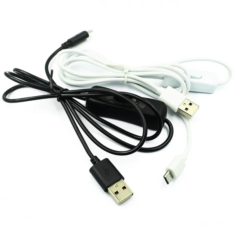 Olcsó fehér - Raspberry Pi tápkábel BE/KI gombbal Mikro USB töltőkábel Banana PI Raspberry Pi 2 tápkábel kapcsolóval