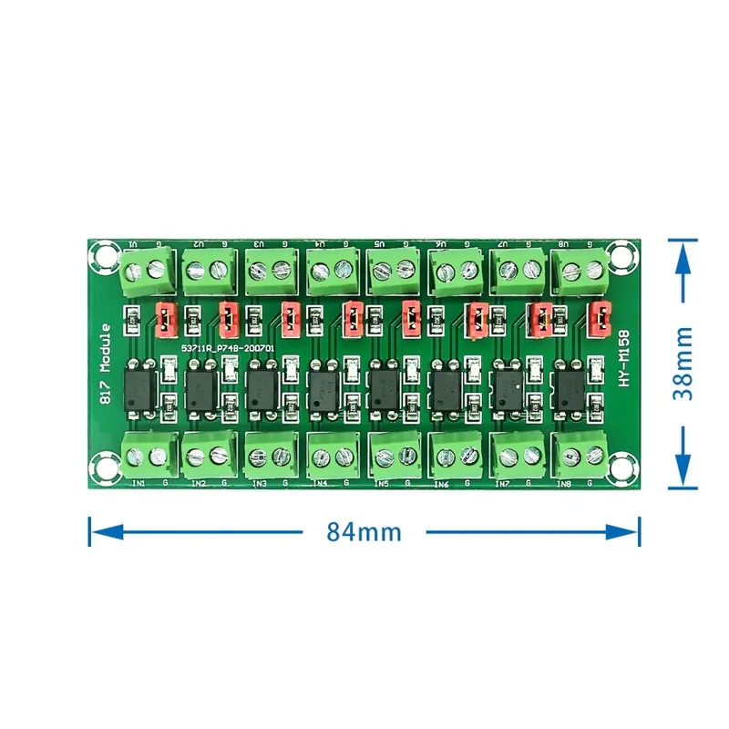 2 út - PC817 2 4 8 csatornás optocsatoló szigetelőkártya feszültségátalakító adapter modul 3,6-30 V meghajtó Azonnal elérhető