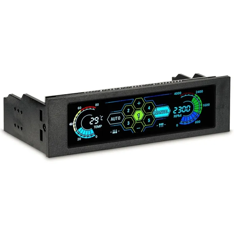 5036 5,25" -es meghajtórekesz PC számítógép CPU-hűtés LCD előlapi hőmérséklet-szabályozó ventilátorsebesség Szezonális akció