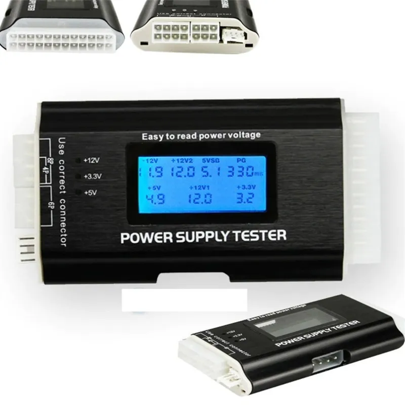 Számítógépes PC tápegység-tesztelő 20/24 tűs SATA HDD ATX BTX mérő LCD digitális LCD kijelző PC 2020 Hot Sale Drop Kiárusítás