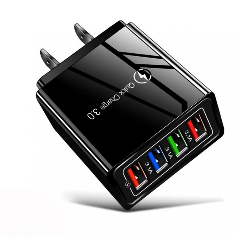 Vedd meg most Dugó típusa: CH - 4 USB 3A mobiltelefon töltő Gyorstöltő hordozható fali mobil töltő lángálló leesésálló tábla